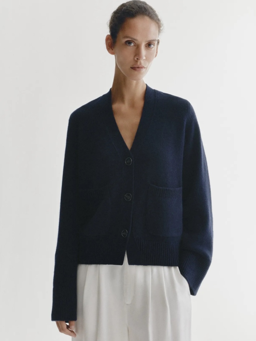 BANANA REPUBLIC Navy Cotton+ Silk Oversized Cardigan